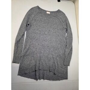 Caslon Womens XS Grey Alpaca Wool Blend Speckled Tunic Sweater High Low Pockets